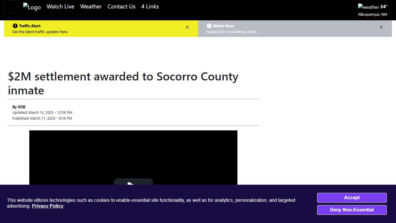 $2M settlement awarded to Socorro County inmate - KOB.com